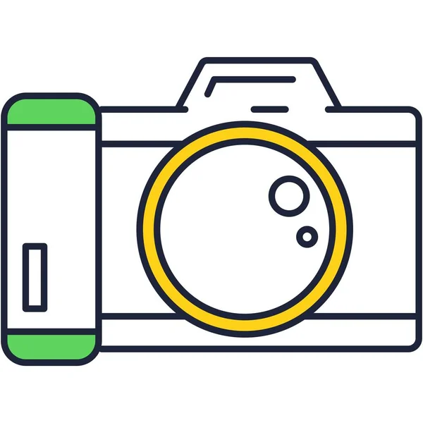Ikona fotoaparátu, vektor fotografie, focení — Stockový vektor