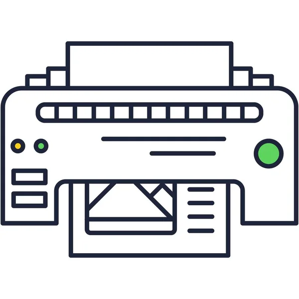 Yazıcı satırı simgesi vektör faks ana hatları pictogram — Stok Vektör