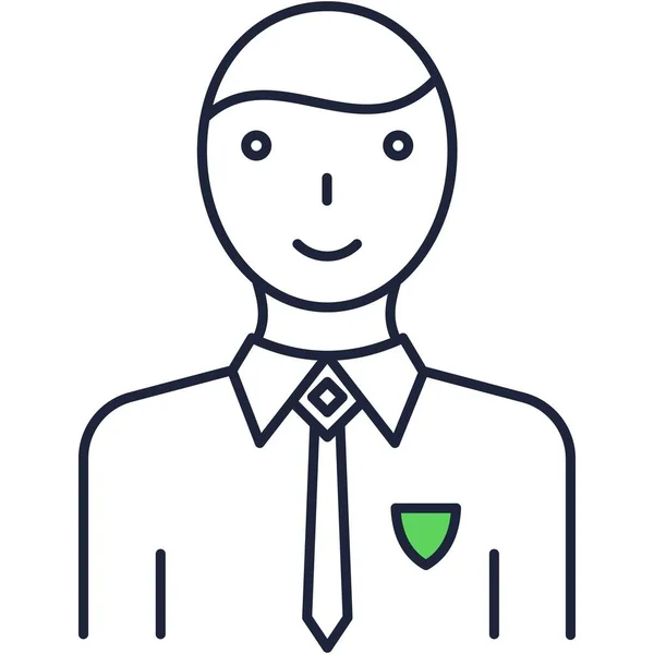 Uomo avatar linea icona lavoro profilo aziendale vettoriale — Vettoriale Stock