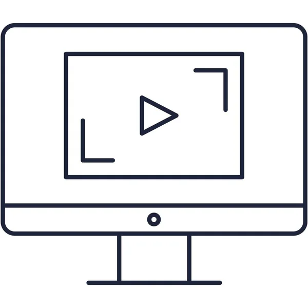 Video marketing vector contenido digital icono plano — Vector de stock