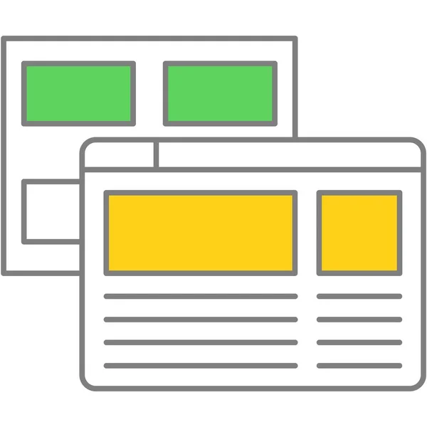 Website wireframe prototype vector flat line icon — стоковый вектор