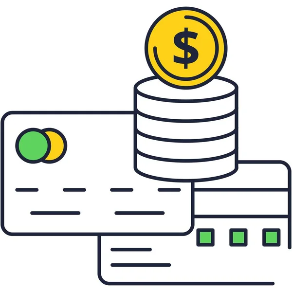 Icono plano de tarjeta bancaria de débito y crédito vector — Vector de stock