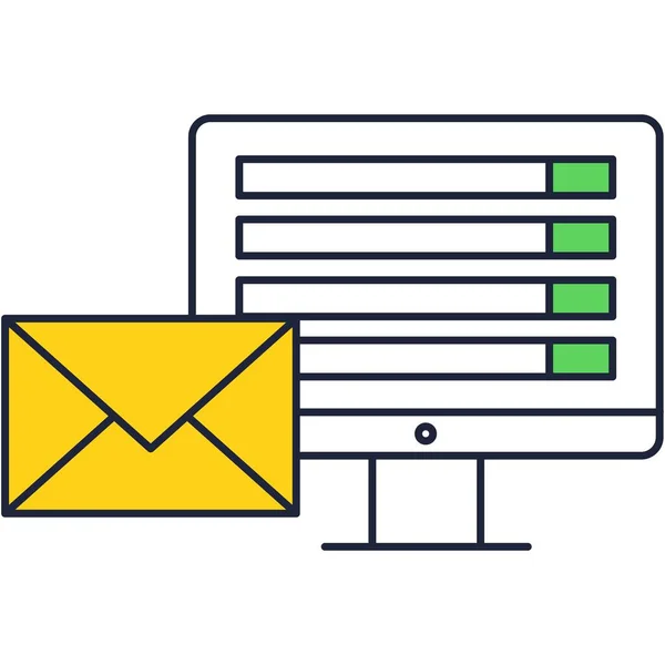 E-Mail Marketing Symbol mit Vektor Computer Hinweis — Stockvektor