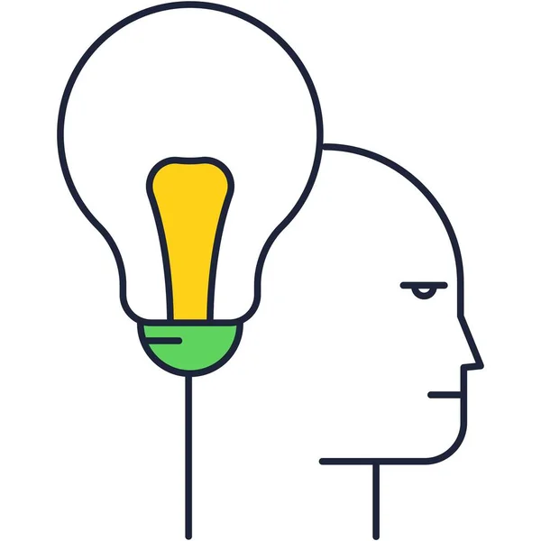 Lightbulb in head icon inspiration isolated vector — Stock Vector
