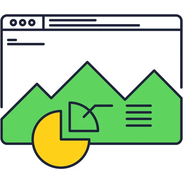 Значок вектора деловой статистики графической диаграммы — стоковый вектор