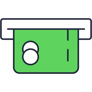 ATM vektör simgesinde ödeme için banka kredi kartı