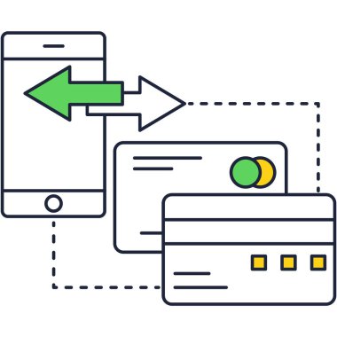 Mobil uygulama vektör simgesi üzerinden para ödemesi