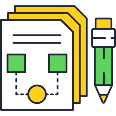 Grafik tasarım vektörü beyaz üzerine uygulama simgesi çiziyor