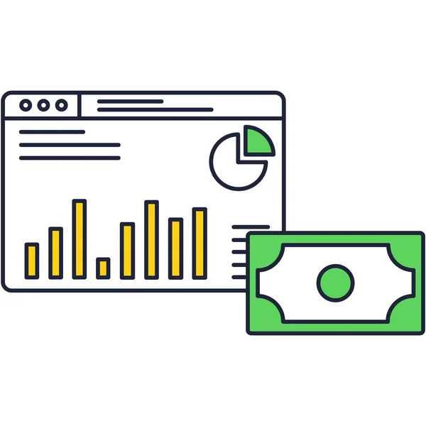 Gestión del dinero para el vector icono de crecimiento empresarial — Archivo Imágenes Vectoriales