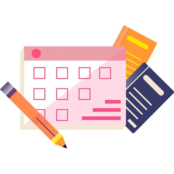 Icono de vector de calendario aprendizaje planificación del tiempo evento — Vector de stock