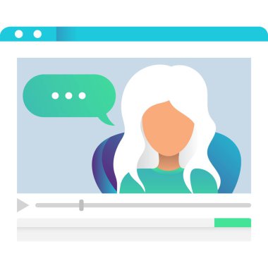 Giyin ikon vektörü çevrimiçi eğitim semineri videosu