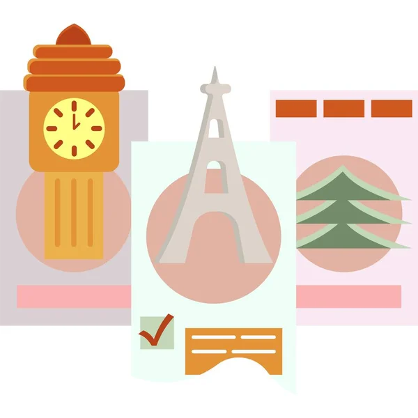 Icono de viaje excursión de turismo tour de vacaciones — Vector de stock