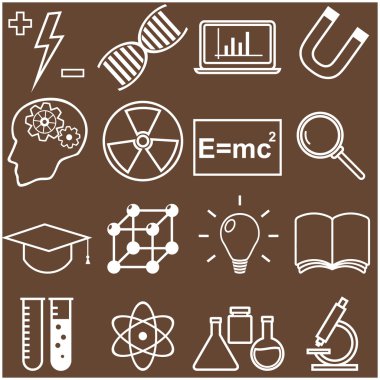 Science and Education Flat Line Icons. Vector illustration