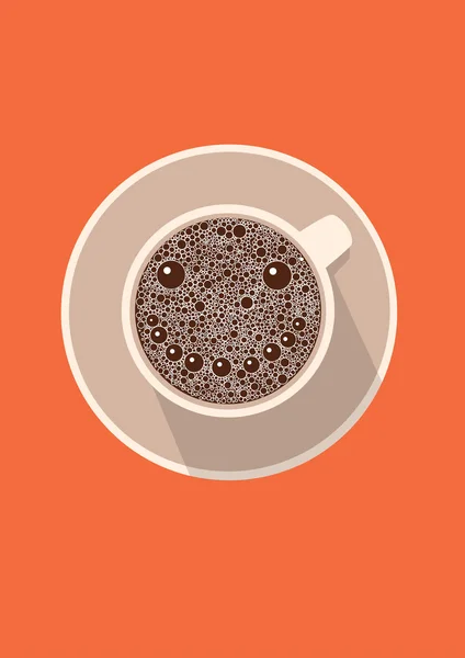 Šálek kávy ikonu s úsměvem. Vektorové ilustrace v plochý design — Stockový vektor