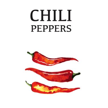 Beyaz zemin üzerine kırmızı biber biber izole poster. Sağlıklı organik gıda. Vektör çizim.