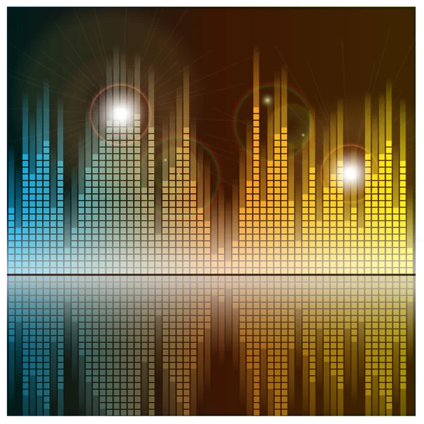 Sound waves and music background. Audio equalizer technology. Vector illustration — Stock Vector