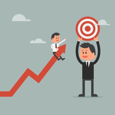 Hedef başarı kavramı. İş ve yaşam başarılı olmak için motivasyon kavramı.