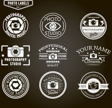 Vektör fotoğraf logo Şablonlar / ayarla. Fotoğraf stüdyosu Logotype ve tasarım öğeleri.