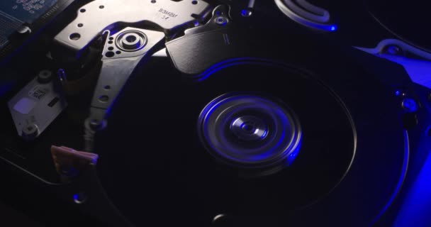 Hard Disk Çalıştırıp Verileri Okumak Hard Disk Durdurmak Verili Sabit — Stok video