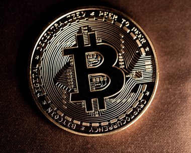 Bitcoin madeni para, kripto para madeni para. Altın Bitcoin kripto para birimi. Dijital para ve dijital altın. Dijital dünyada finansmanın geleceği