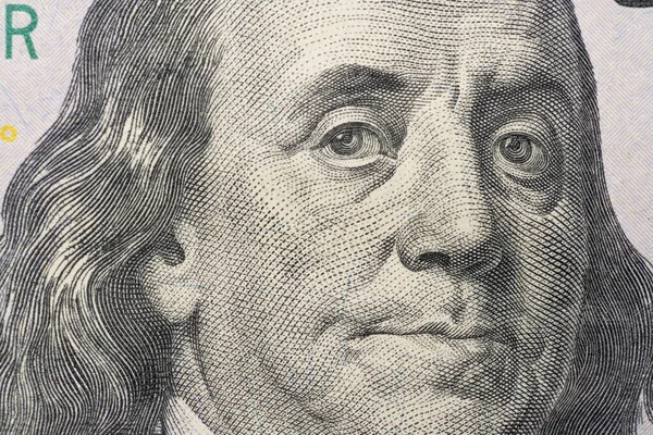 Closeup Van Honderd Dollar Bankbiljetten 100 Dollar Biljetten Sluiten Verenigde — Stockfoto