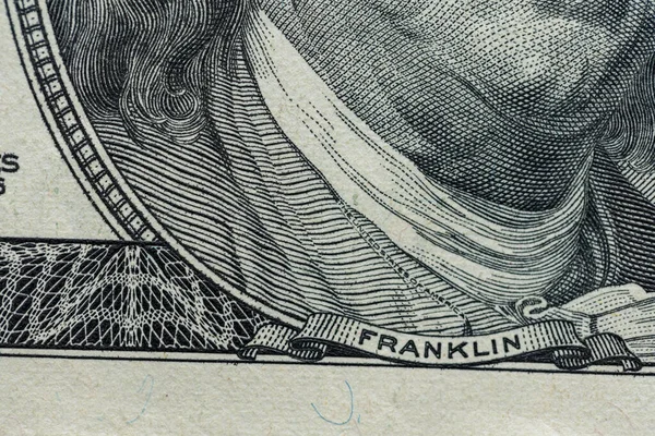 Sluitingsdollarbiljetten 100 Dollarbiljetten Biljetten Achtergrondgeld Amerikaanse Federal Reserve Bill Honderd — Stockfoto