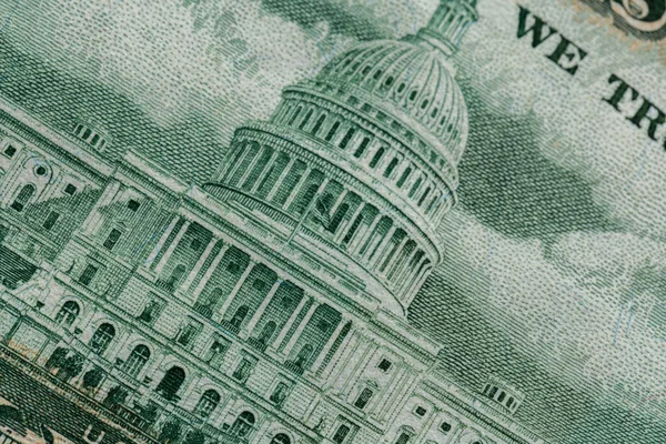 100 Dollar Banknote Nahaufnahme Kapitol Washington Auf Dem Hundert Dollar — Stockfoto