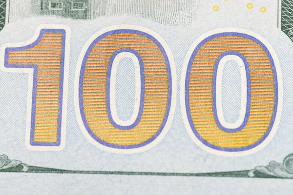 Banknot Studolarowy Zbliżenie Banknotu 100 Usd Amerykańskie Pieniądze Waluta Usa — Zdjęcie stockowe