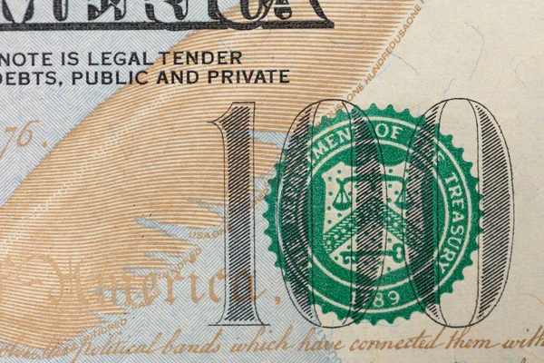 Sto Dolarových Bankovek Detailní Záběr 100 Usd Bankovky Americké Peníze — Stock fotografie