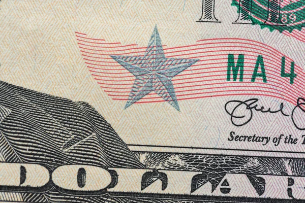 Detailní Dolarová Bankovka Usd Pozadí Americké Dolarové Bankovky — Stock fotografie