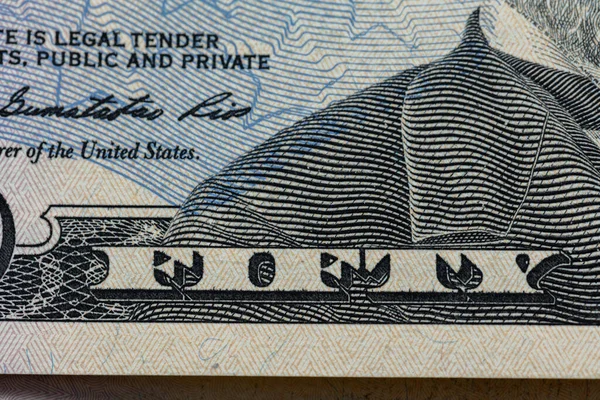 Primo Piano Banconota Dollari Cinquanta Dollari Sfondo Banconote Dollari Usa — Foto Stock