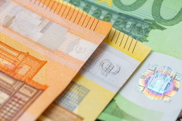 Billetes Euros Dinero Unión Monetaria Europea Primer Plano Del Efectivo — Foto de Stock