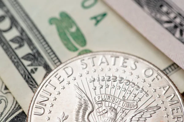 Půl Dolaru Dvacetidolarovou Bankovku United States America Half Dollar Americká — Stock fotografie