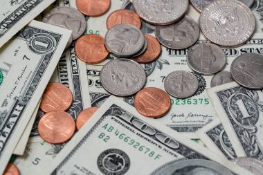 Dolar paralar ve banknotlar, Amerikan Doları. Amerika Birleşik Devletleri ekonomisi, gelir ve gider kavramı