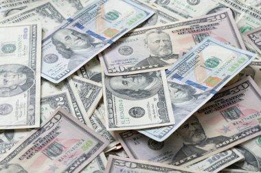 Dolarlar etrafa saçıldı. Bir ila yüz dolarlık banknotlar, ender bulunan iki dolarlık banknotlar. ABD dolar banknotları ile geçmiş
