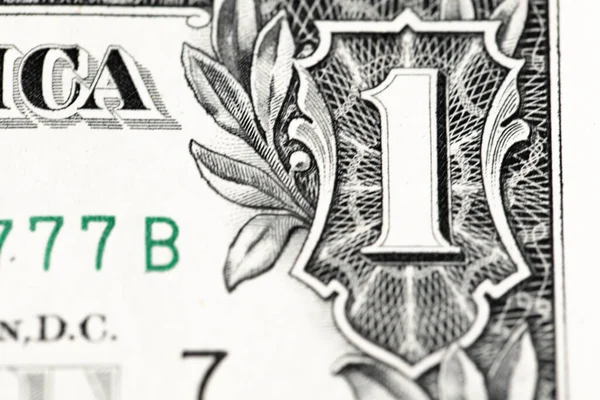 1ドル紙幣 米国通貨の閉鎖 アメリカからの1ドル札 — ストック写真