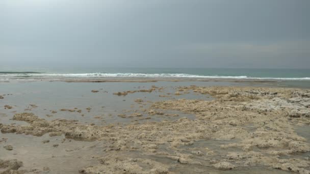 Små Vågor Den Italienska Kusten Toscana Strandutsikt Och Havsutsikt — Stockvideo