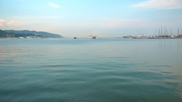 Hermoso Paisaje Marino Spezia Crucero Fondo Mar Mediterráneo — Vídeos de Stock