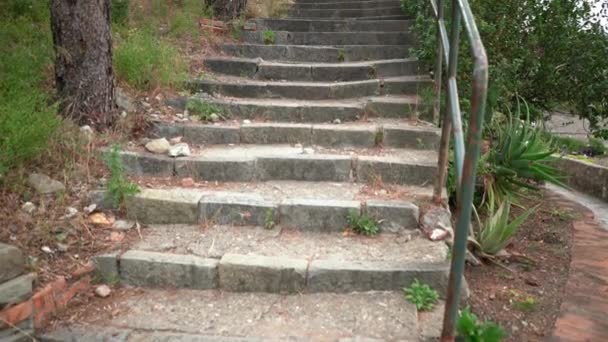 Escaleras Piedra Monterosso Cinque Terre Inclinándose Escaleras Hermosas Salvajes — Vídeos de Stock