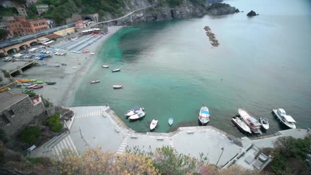 Monterosso Italien Juni 2021 Luftaufnahme Der Bucht Von Monterosso Blick — Stockvideo