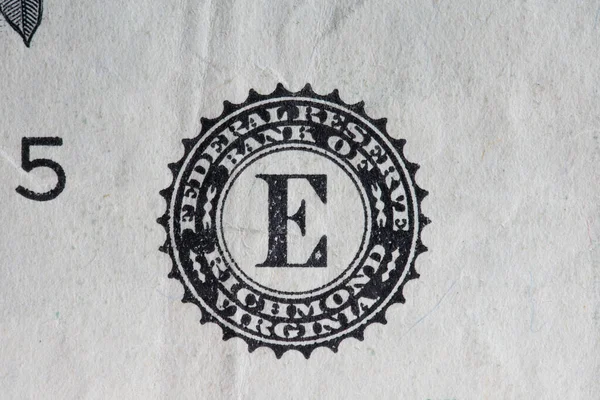 弗吉尼亚里士满联邦储备银行一美元钞票上的封条 — 图库照片