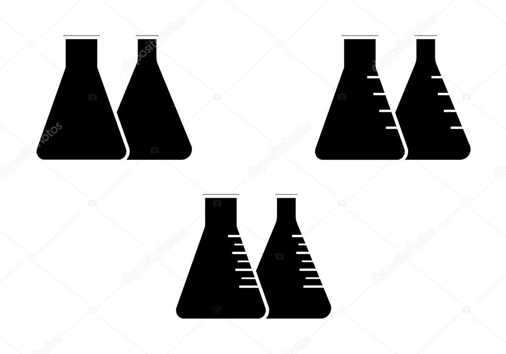 Conical flask icon black