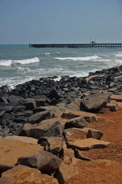 Pondicherry, India, Costa, Spiaggia, Mare , — Foto Stock