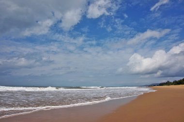 plaj, mavi gökyüzü, cennet, bulutlar