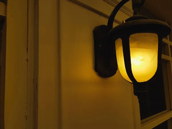 Lampe Antique Vintage Trottoir Pour Éclairage Sur Rue Extérieure Chemin — Photo