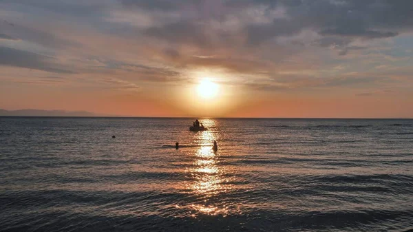 Mar Egeu Vista Cidade Com Belo Pôr Sol Paisagens Detalhes — Fotografia de Stock