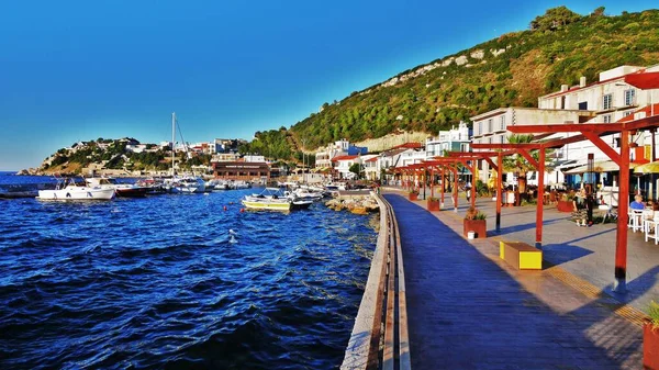 Vista Mar Egean Com Praias Arenosas Paisagens Detalhes Cidade — Fotografia de Stock