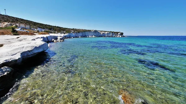 Vue Sur Mer Égée Avec Plages Sable Fin Paysages Détails — Photo