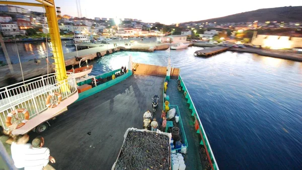 Les Paysages Panoramiques Avec Coucher Soleil Vue Sur Mer Ville — Photo