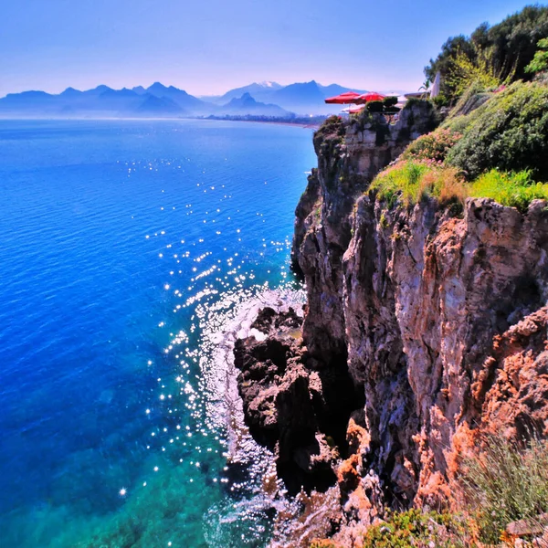 Antalya Město Alanya Krásné Útesy Panoramatické Scény — Stock fotografie